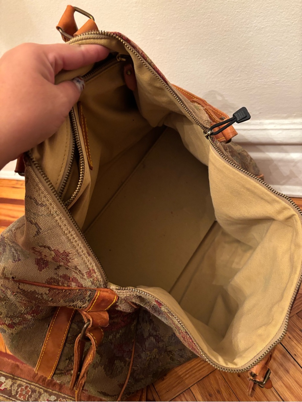 Vintage 1990s Ralph Lauren Weekender Tapestry Duffle Bag - Old Money Aesthetic - Picture 9 of 16